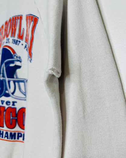 Vintage 1986 Denver Broncos AFC Champions White Crewneck Sweatshirt