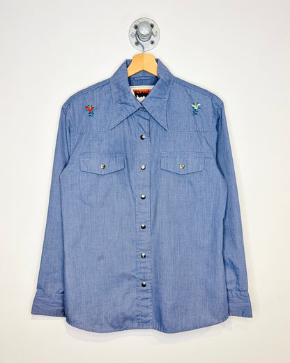 Vintage 70s Topher Chambray Button Up Shirt