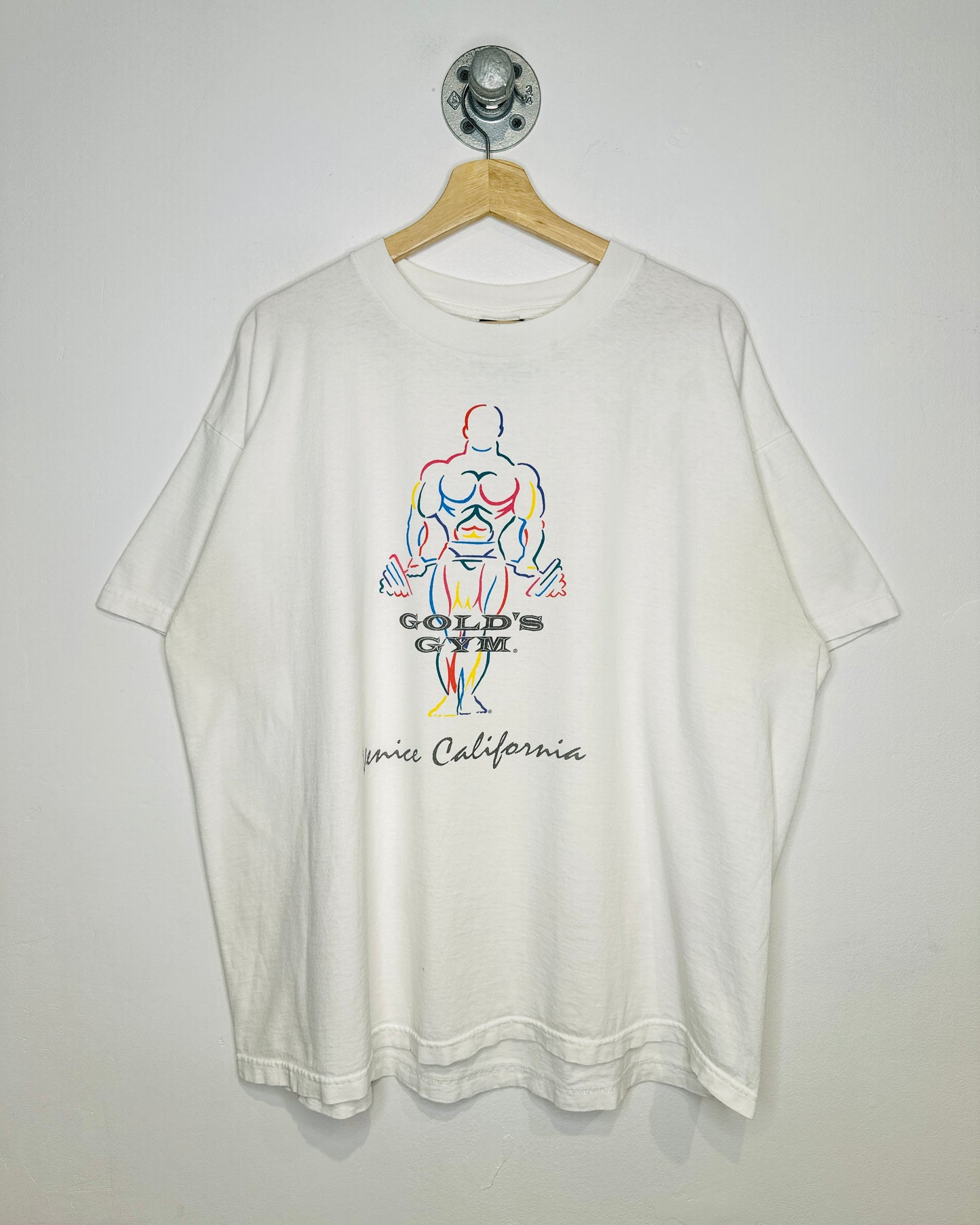 Vintage 90s Gold’s Gym Venice Beach White Tee Shirt