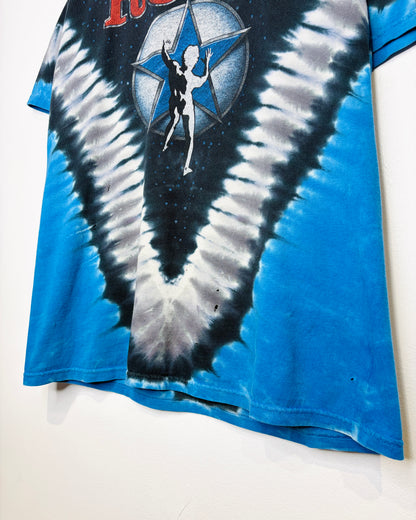Rush Liquid Blue Tie Dye Faded Black Tee Shirt