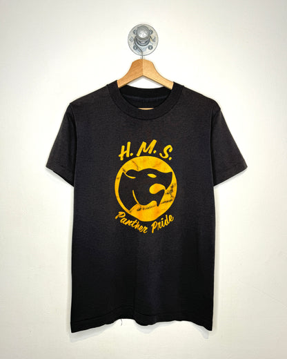 Vintage 90s HMS Panther Paper Thin Black Tee Shirt