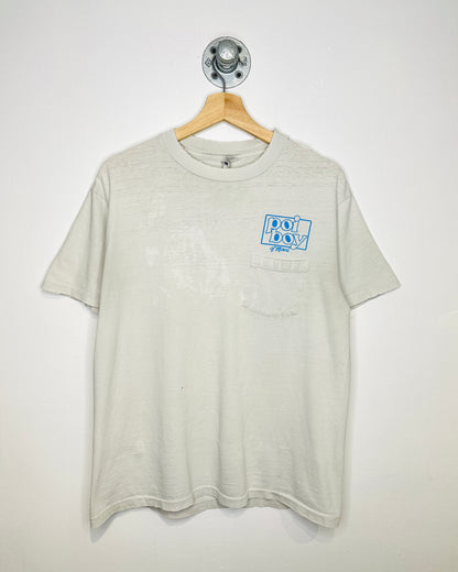 Vintage 90s Poi Boy Of Maui White Distressed Pocket Tee Shirt