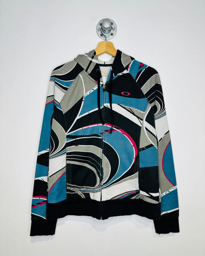 Oakley Multi Colour Cotton And Polyester Zip Up Hoodie