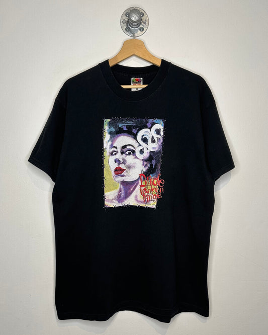Vintage 1999 Bride of Franken Fringe Black Tee Shirt