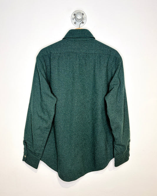 Vintage 1970s Two Pocket Charcoal Grey Utility Long Sleeve Button Up Shirt