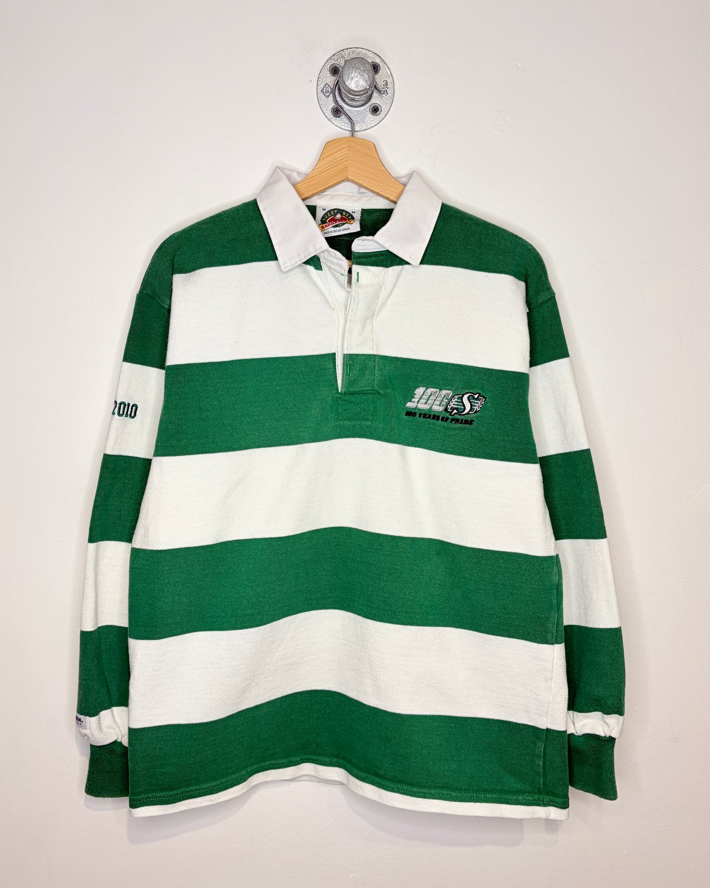 2010 Saskatchewan Roughriders 100 Years of Pride Long Sleeve Rugby Shirt