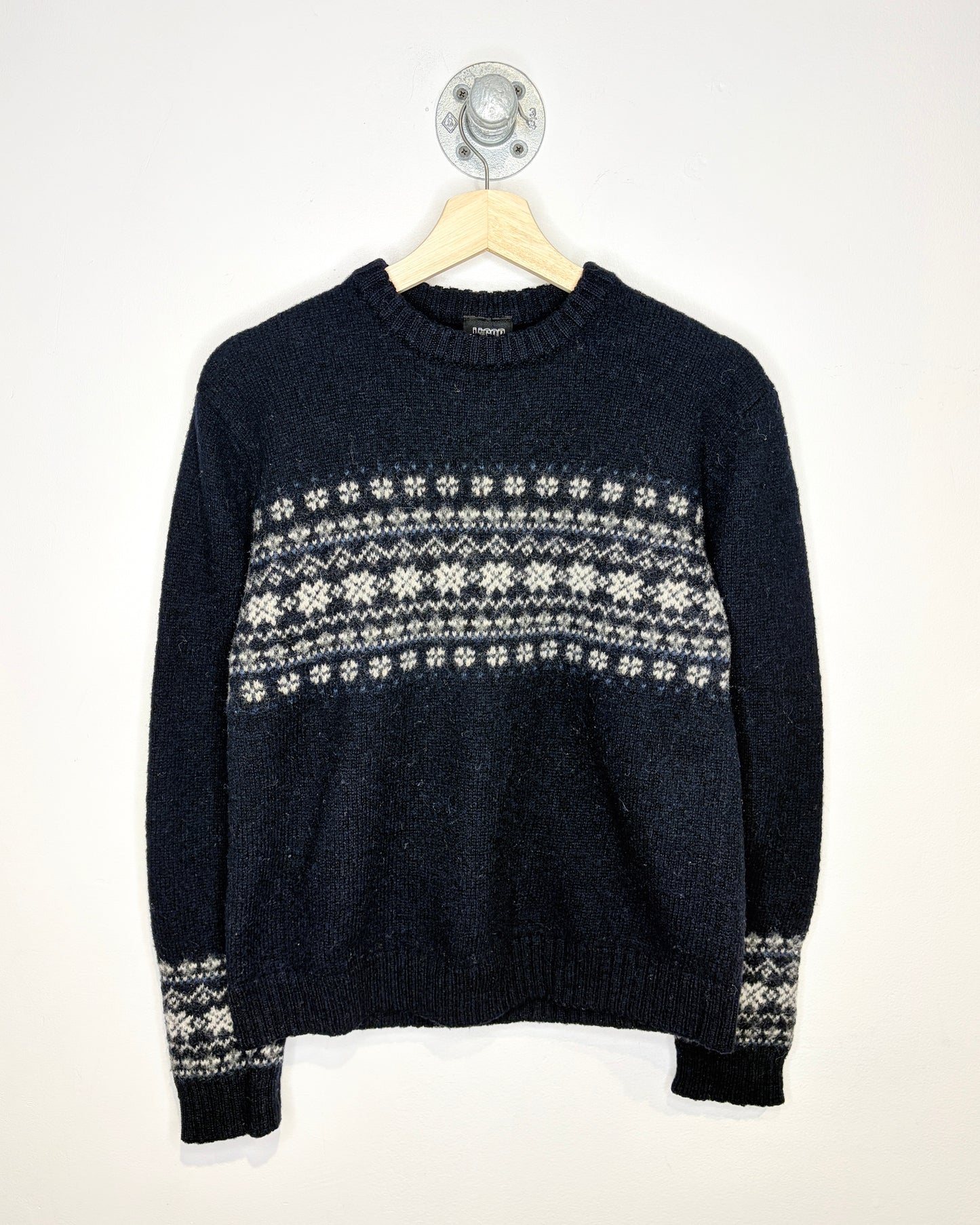 Vintage Jacob 100% Shetland Wool Navy Blue Sweater