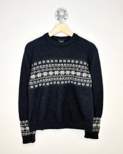 Vintage Jacob 100% Shetland Wool Navy Blue Sweater