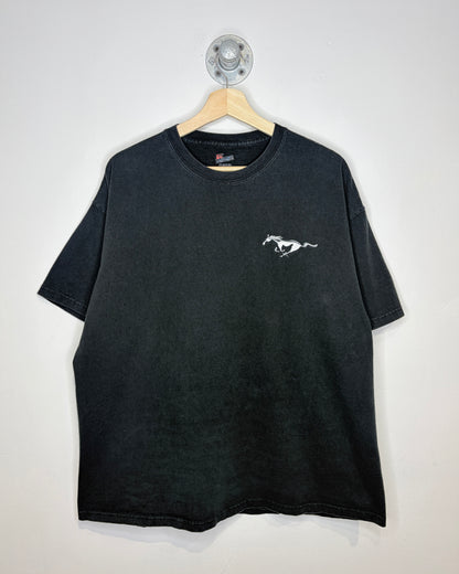 Vintage 2000 Boxy Mustang Racing Black Tee Shirt