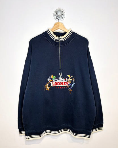 Vintage 1990s Looney Tunes Navy QuarterZip Sweatshirt