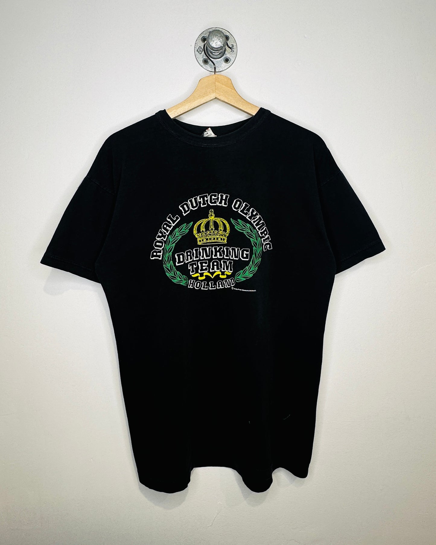 Vintage Royal Dutch Olympic Drinking Team Black Tee Shirt