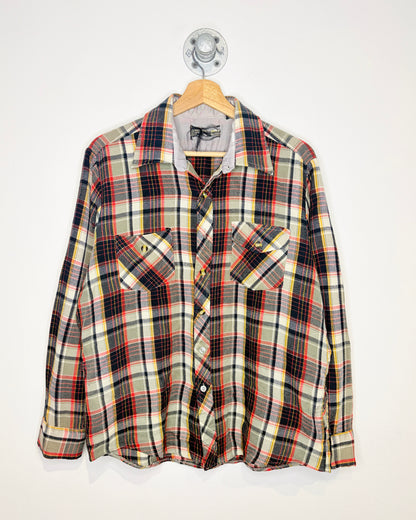 Vintage 80s/90s Sears Black & Red Plaid Flannel