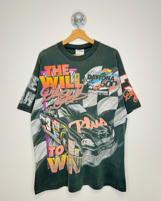 Vintage 1998 Dale Earnhardt AOP Faded Black Tee Shirt