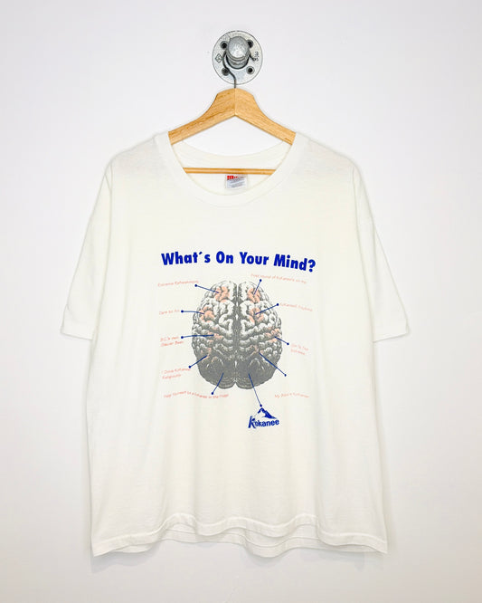 Vintage 90s Kokanee “What’s On Your Mind?” White Tee Shirt