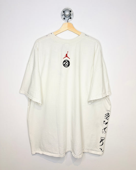 2000s Air Jordan Patterned White Tee Shirt