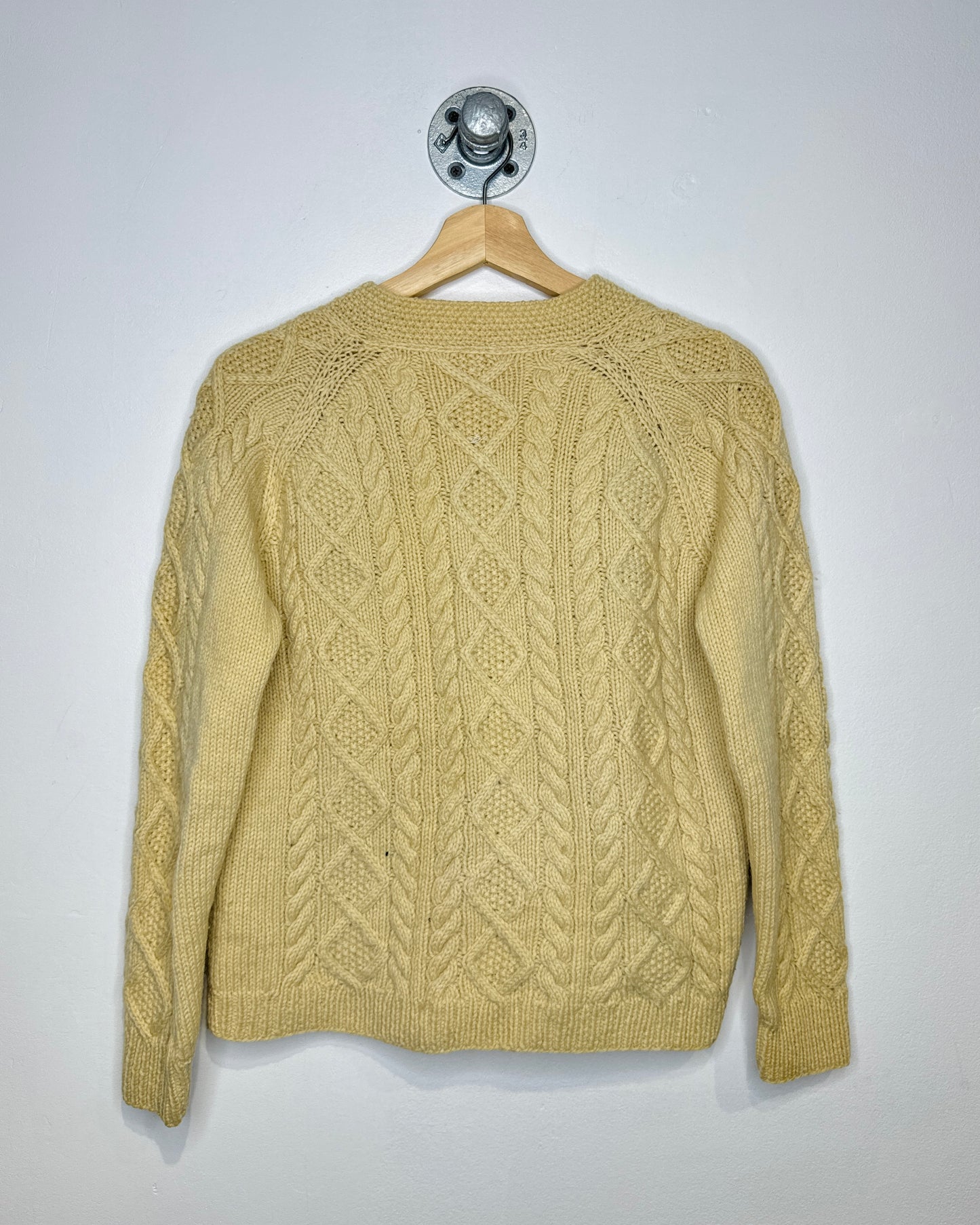 Vintage Heavyweight Earth Tone Cable Knit Cardigan