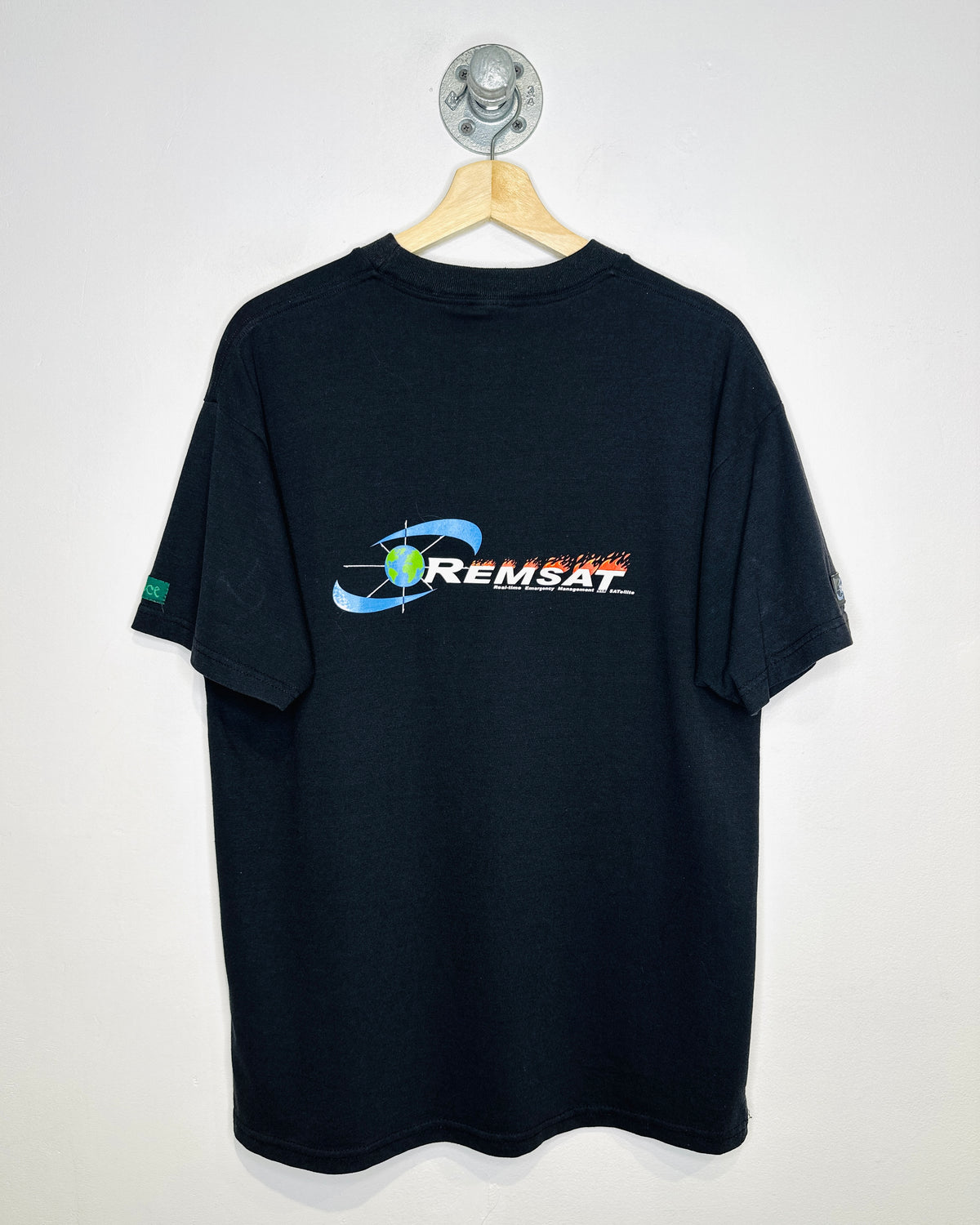 Vintage Remsat Mini Logo Black Tee Shirt