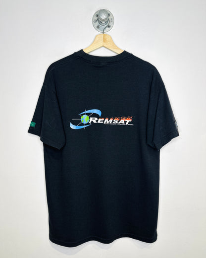 Vintage Remsat Mini Logo Black Tee Shirt