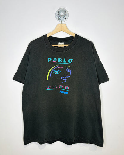 Vintage 90s Pablo Tnao Andyne “Picasso” Art Faded Black Tee Shirt
