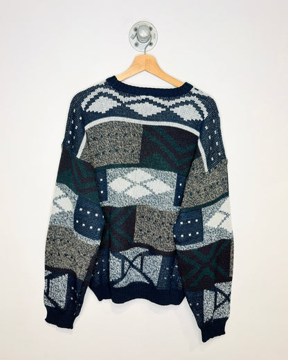 Vintage 90s Method Navy Abstract Sweater