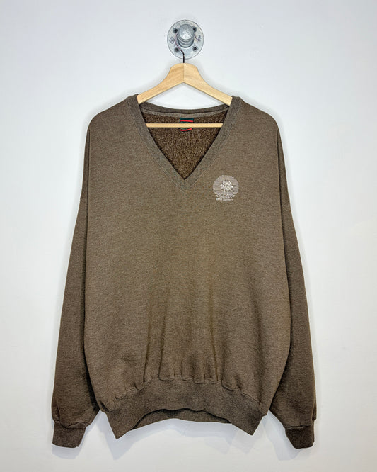 Vintage 90s Oregon Park District Brown V-Neck Sweatshirt