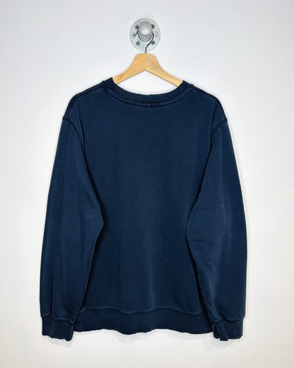 2000s Nike Swoosh Distressed Navy Crewneck Sweatshirt