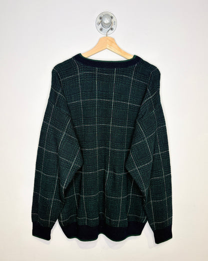 Vintage 90s Van Heusen Black & Green Sweater