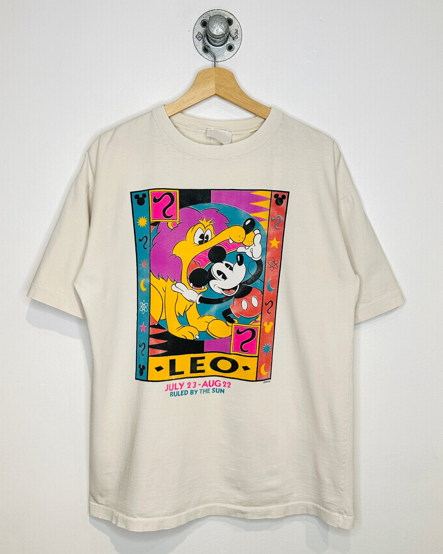 Vintage Mickey Mouse Leo Off White Tee Shirt