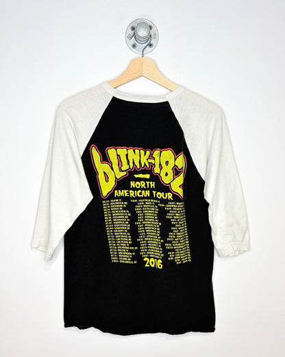 Blink-182 2016 Crappy Punk Rock Tour Raglan Sleeve Baseball Style Tee Shirt