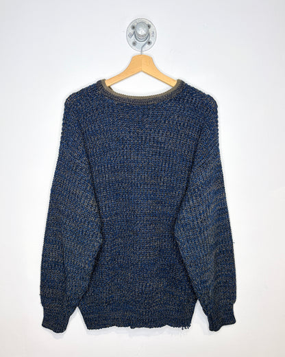 Vintage 90s Golf Crest Blue & Olive Green Sweater