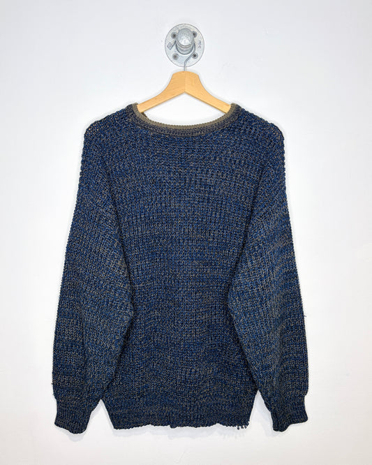 Vintage 90s Golf Crest Blue & Olive Green Sweater