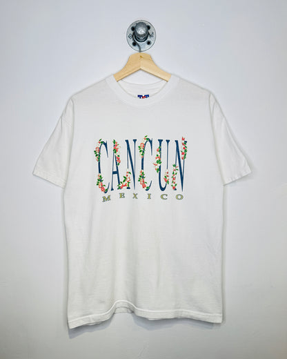 2000s Cancun Mexico White Tee Shirt