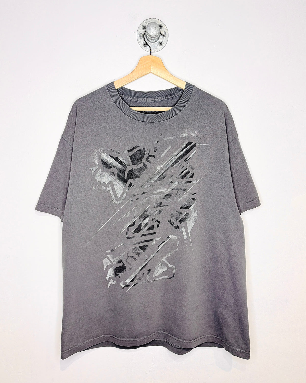 Fox Racing Metallic Logo Dark Grey Tee Shirt