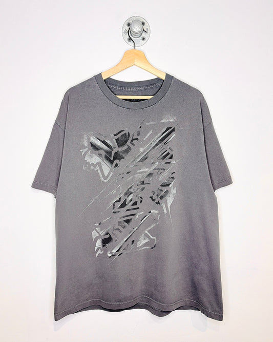Fox Racing Metallic Logo Dark Grey Tee Shirt