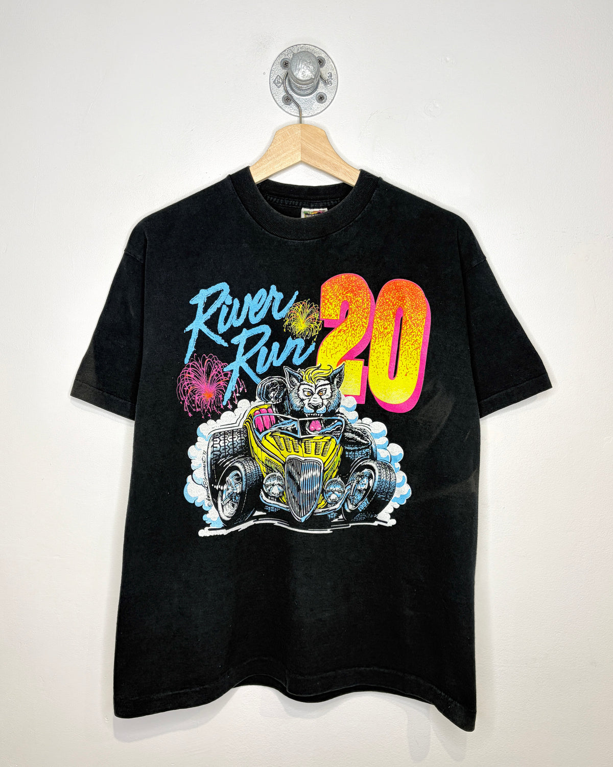 Vintage 1997 Limberdick Ranch Evansburg River Run Black Tee Shirt