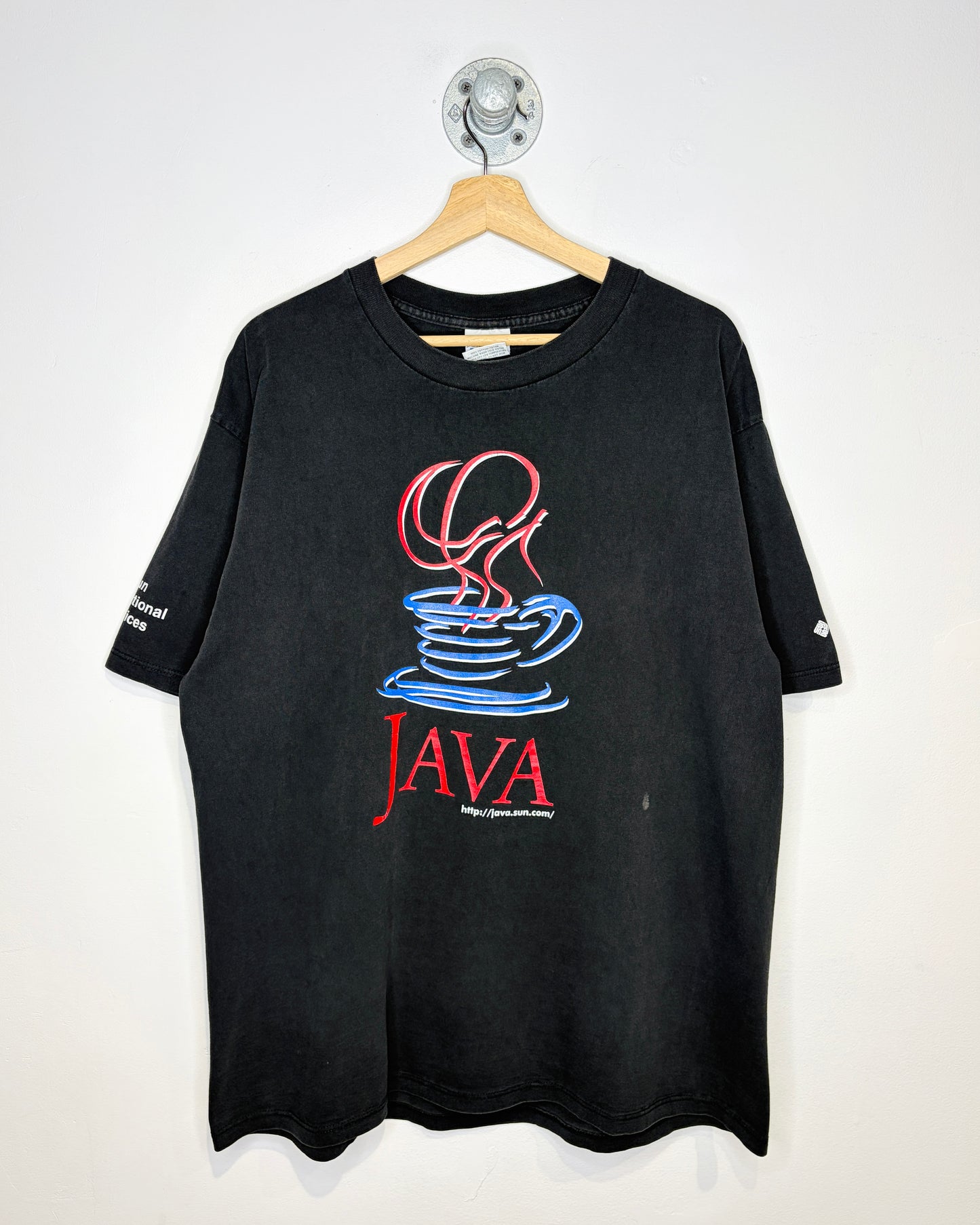 Vintage 90s Java Faded Black Tee Shirt