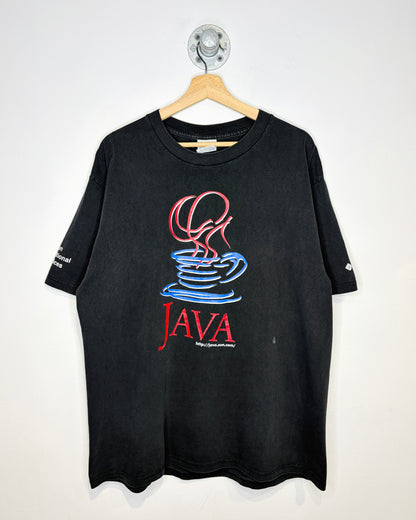 Vintage 90s Java Faded Black Tee Shirt
