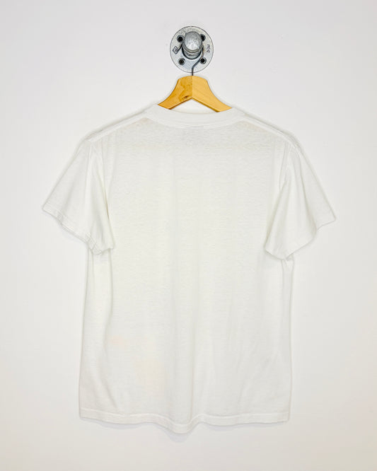 Vintage 80s California Parrots Paper Thin White Tee Shirt