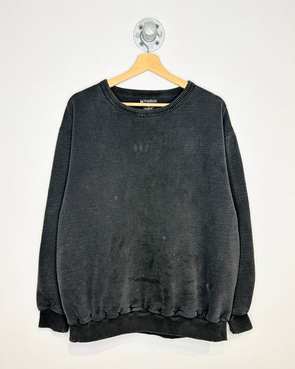 Windriver Blank Faded Black Distressed Heavyweight Crewneck Sweatshirt
