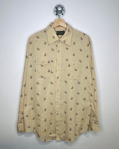 Vintage Sears Duck Pattern Longsleeve Button Up Shirt