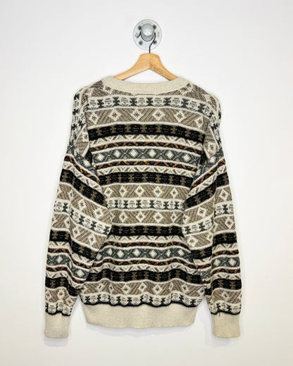 Vintage 90s Jantzen Coogi Style Earth Tone Cardigan