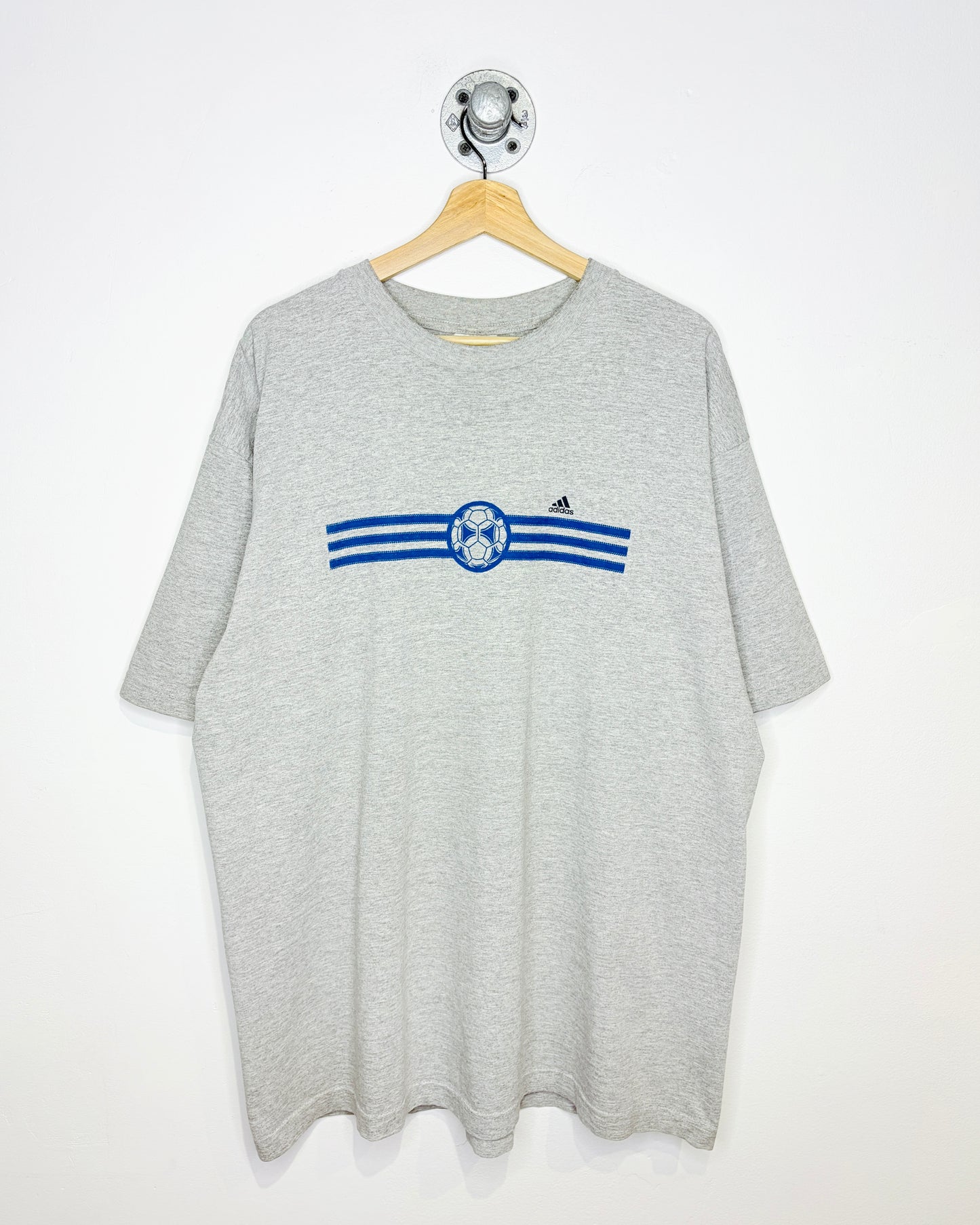 Vintage 90s Canadian Made Adidas Soccer Grey Tee Shirt