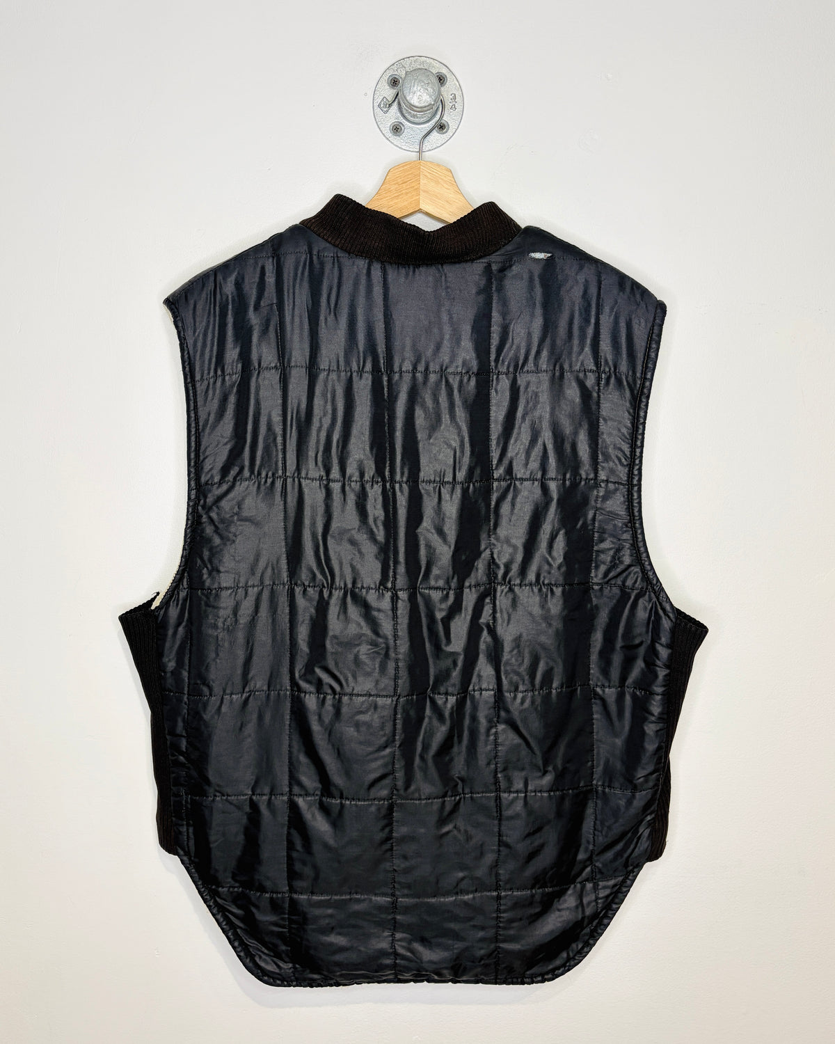 Vintage 80s Marks Work Wearhouse Black Sherpa Lined Vest