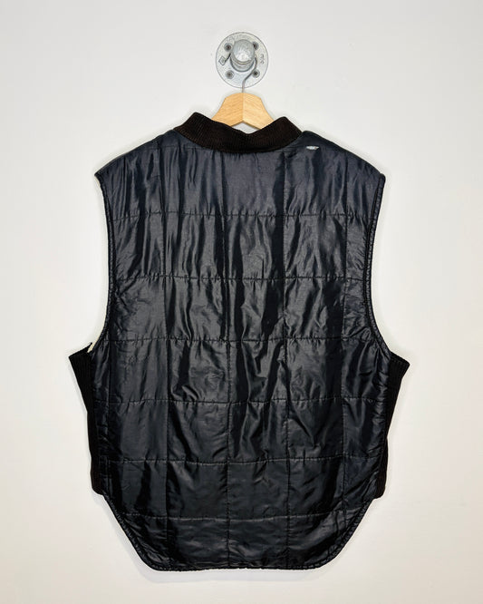 Vintage 80s Marks Work Wearhouse Black Sherpa Lined Vest