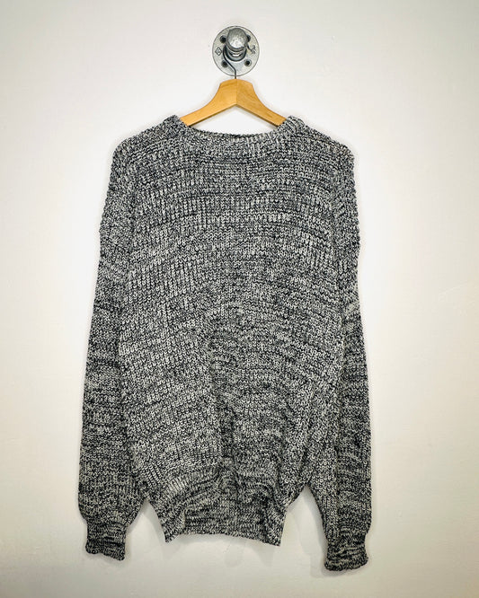 Vintage 90s Sears Black & White Knit Sweater
