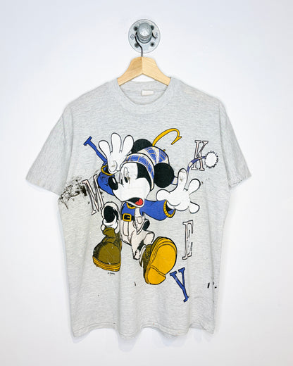 Vintage 90s Disney Mickey Mouse Ash Grey Painters Tee Shirt