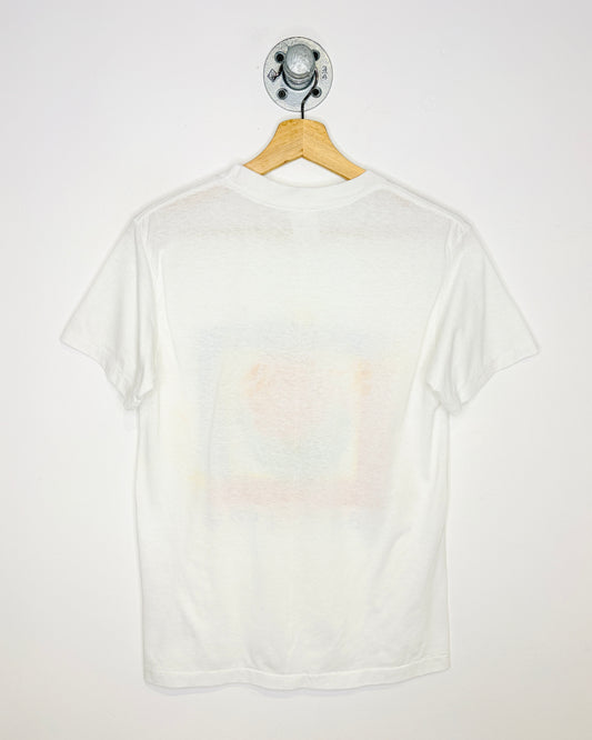 Vintage 1989 Americas New Year Paper Thin White Tee Shirt