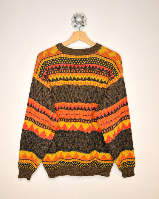 Vintage 90s “Concept” Earth Tone Patterned Sweater