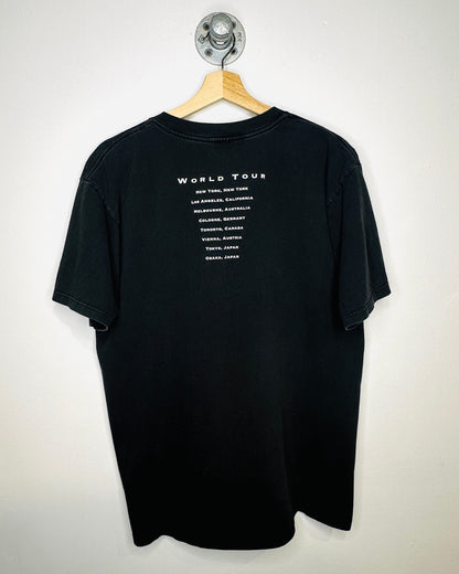 Vintage Disneys Beauty And The Beast Faded Black Tee Shirt