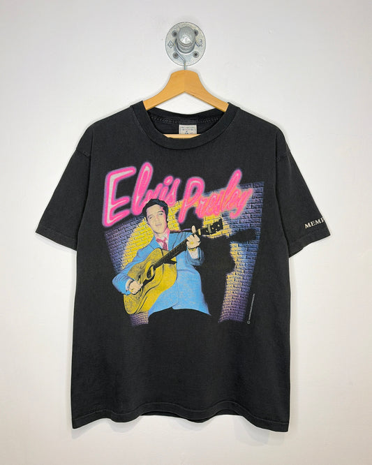 Vintage 1996 Elvis Presley Memphis Faded Black Tee Shirt